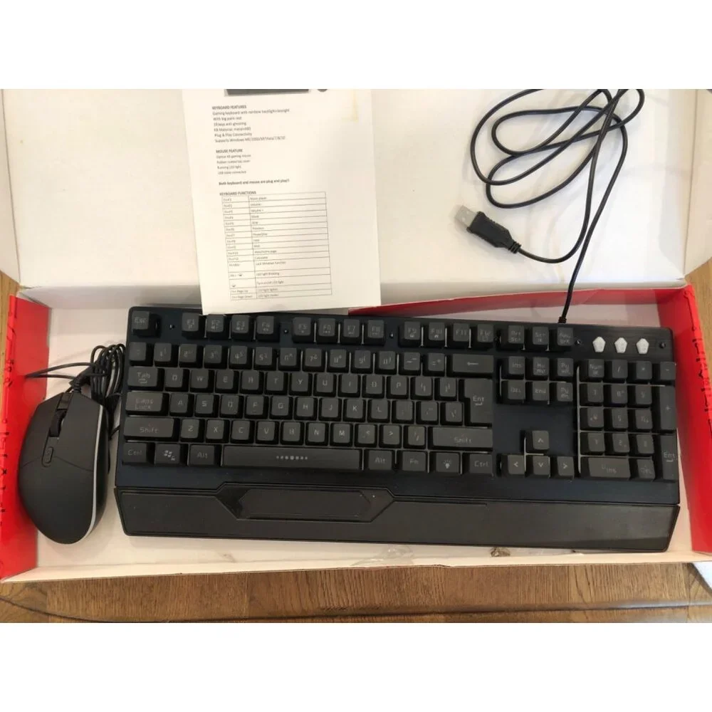 Sentry KX200 RGB Gaming Combo Kit - Keyboard & Mouse Gamers LED Rainbow Keyboard
